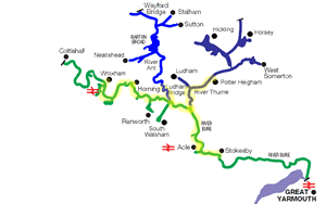 Map of Northern Broads rivers